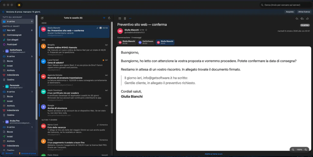 Mail PRO - client di posta professionale per Windows