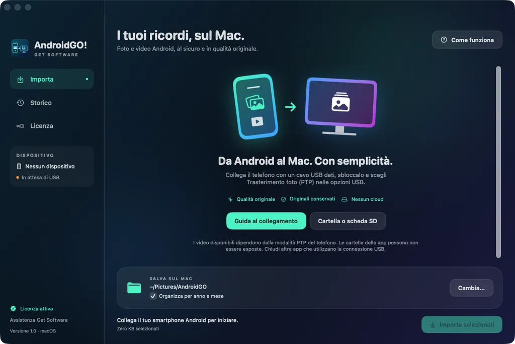 AndroidGO - trasferisci foto e video da Android al Mac
